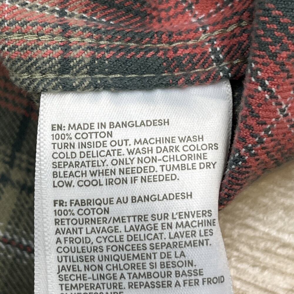 Lands End Mens Plaid Flannel Shirt Traditional Fit Size Medium Green Outdoor - Picture 7 of 12